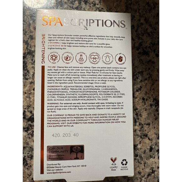 Spa scriptions hydrogel under eye pads - Picture 2 of 3